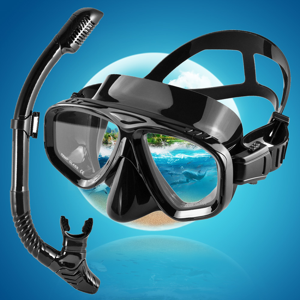 Freediving Mask Set - Ensemble de tuba sec, masque de